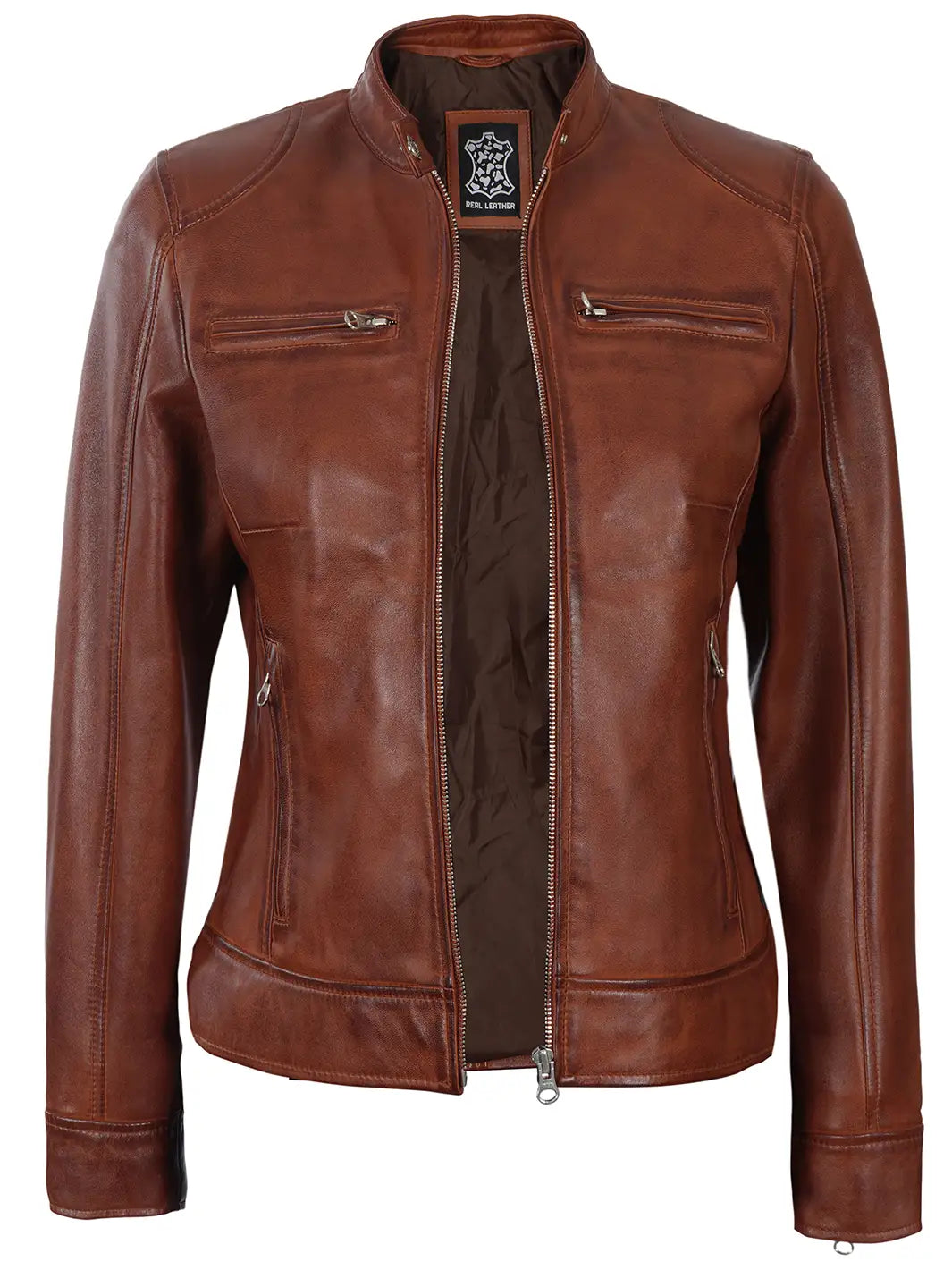 Blouson cuir motard femme