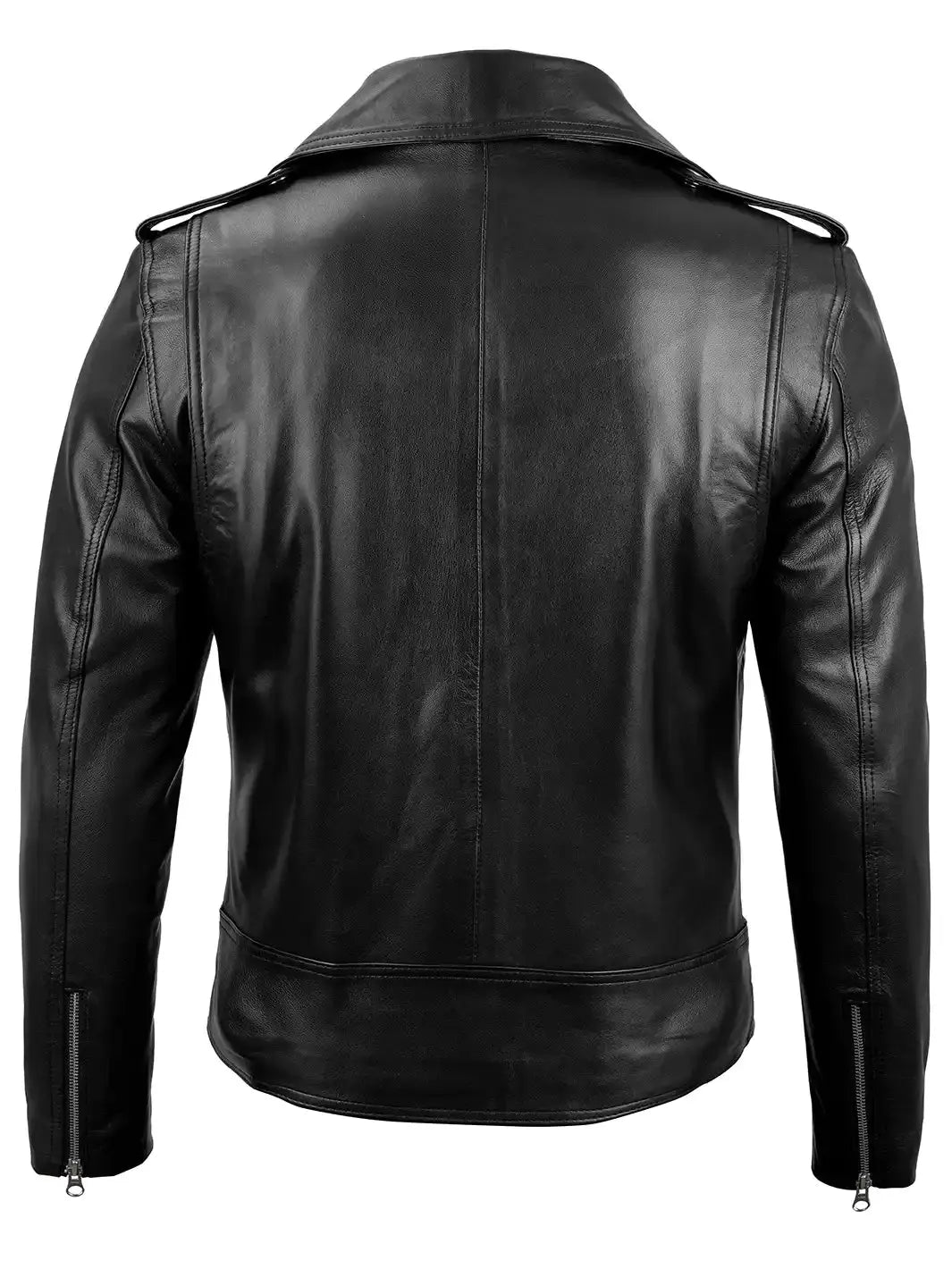 Blouson motard en cuir noir