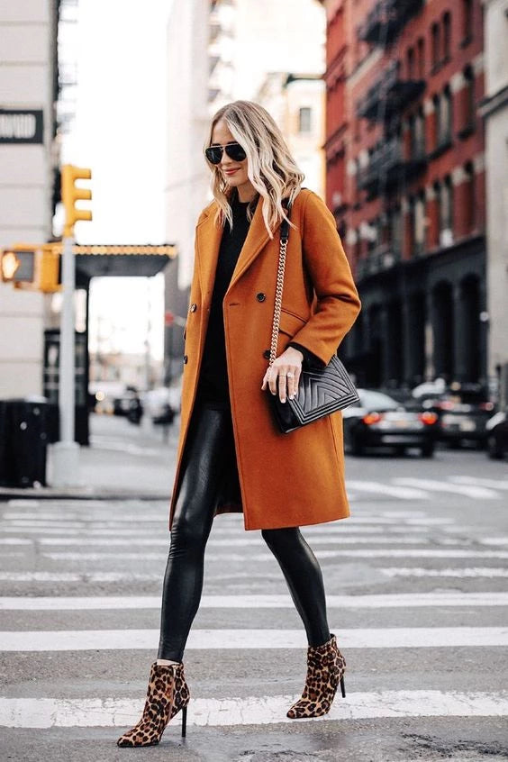 Longueur Genou Manteau En Laine