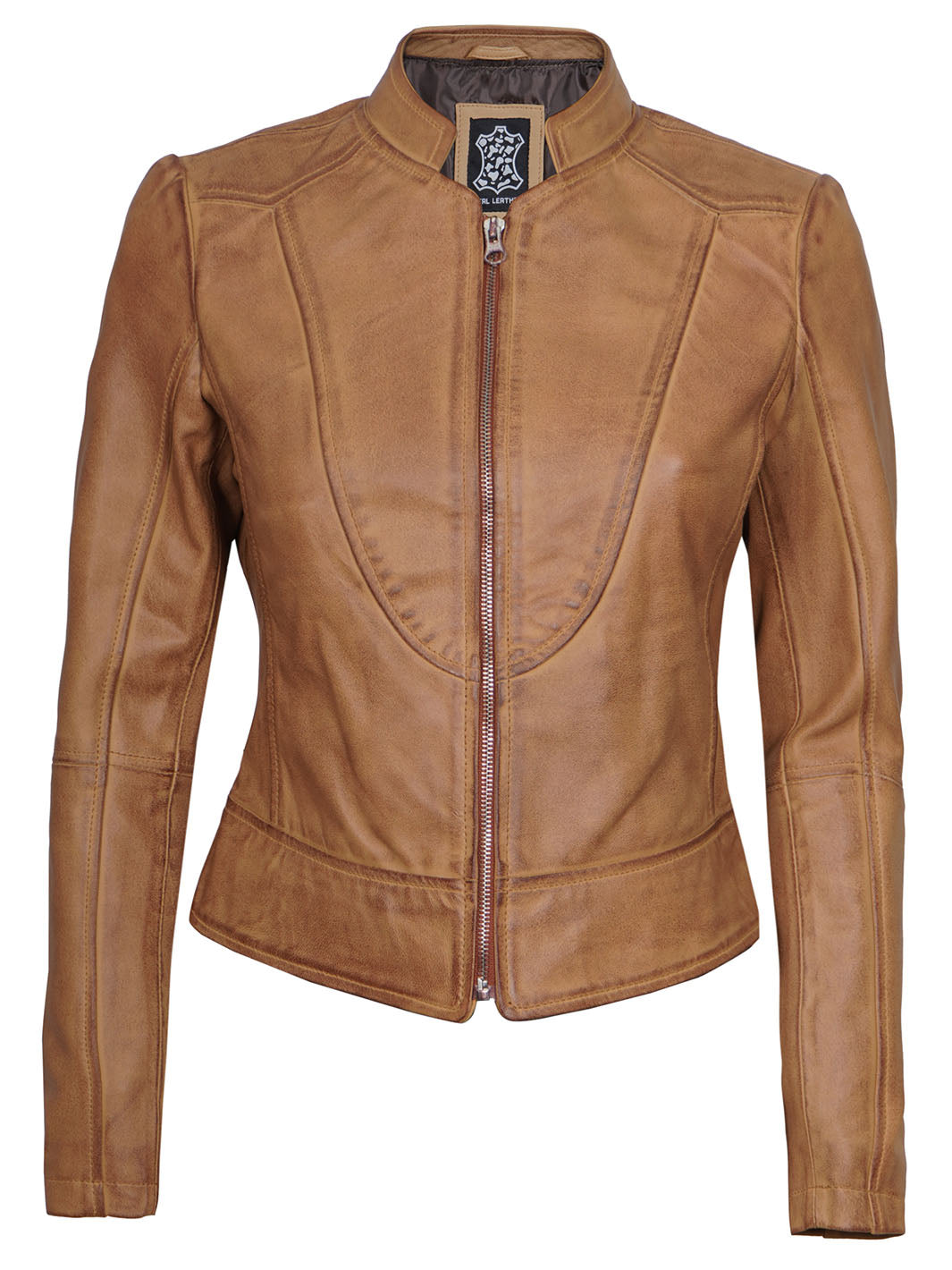 Veste en cuir Cafe Racer pour femme