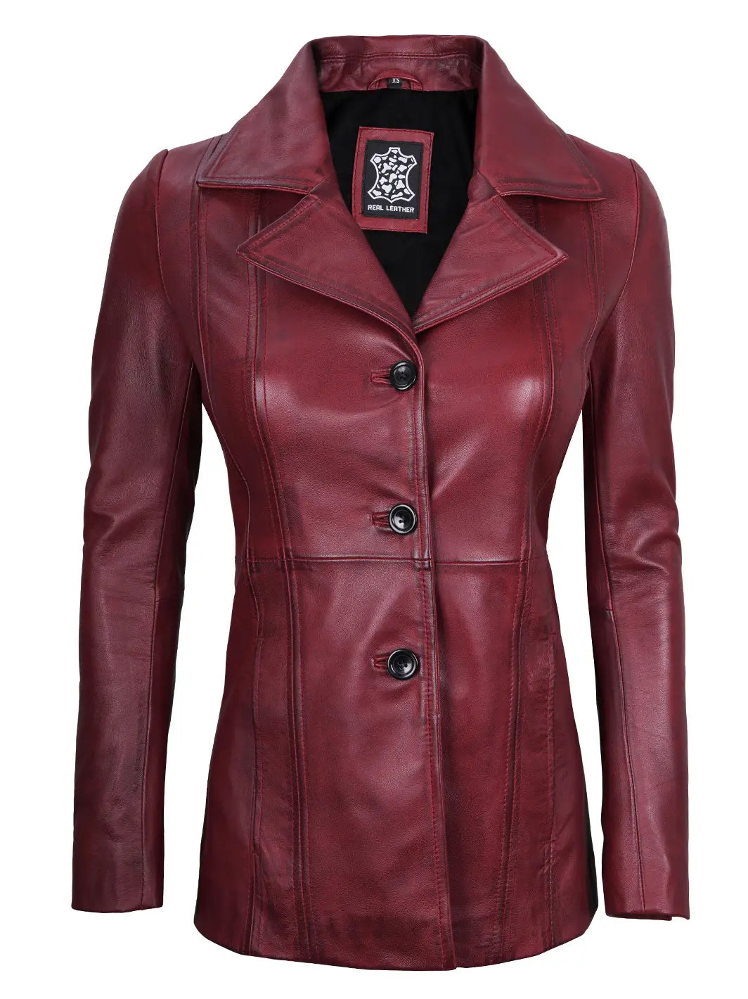 Blazer marron en cuir