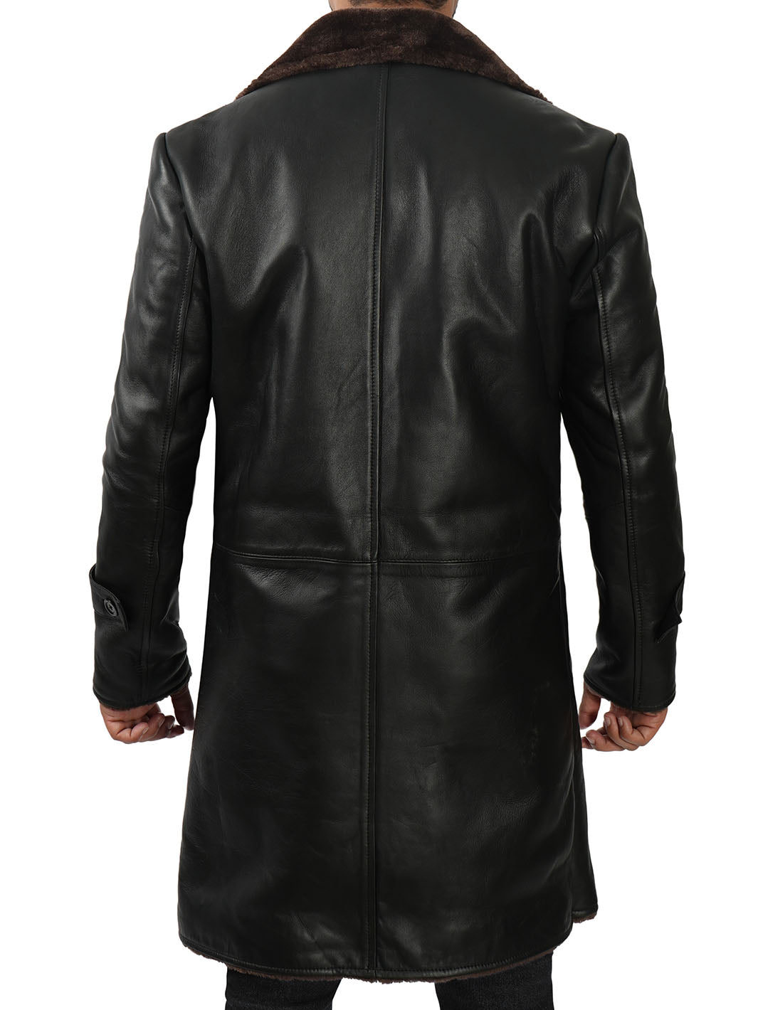 Veste en cuir noir pour homme