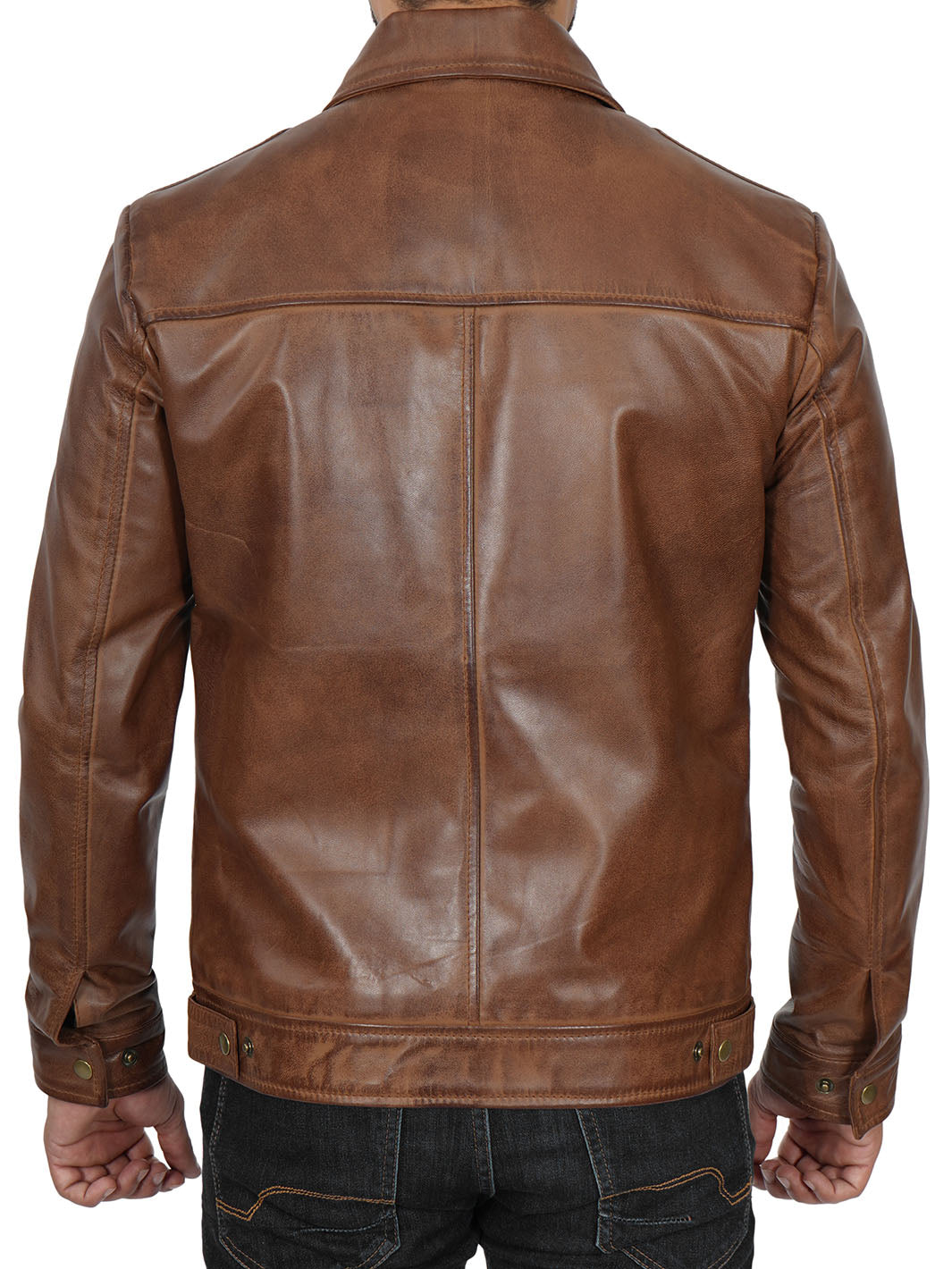 Veste en cuir véritable Homme