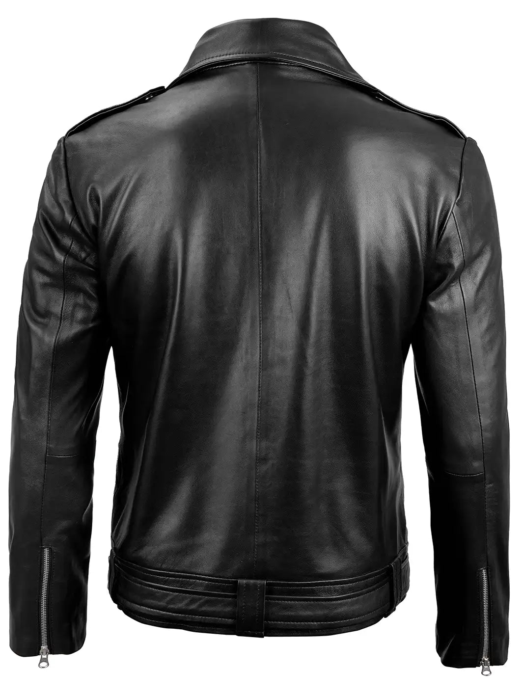 Veste en cuir noir pour homme