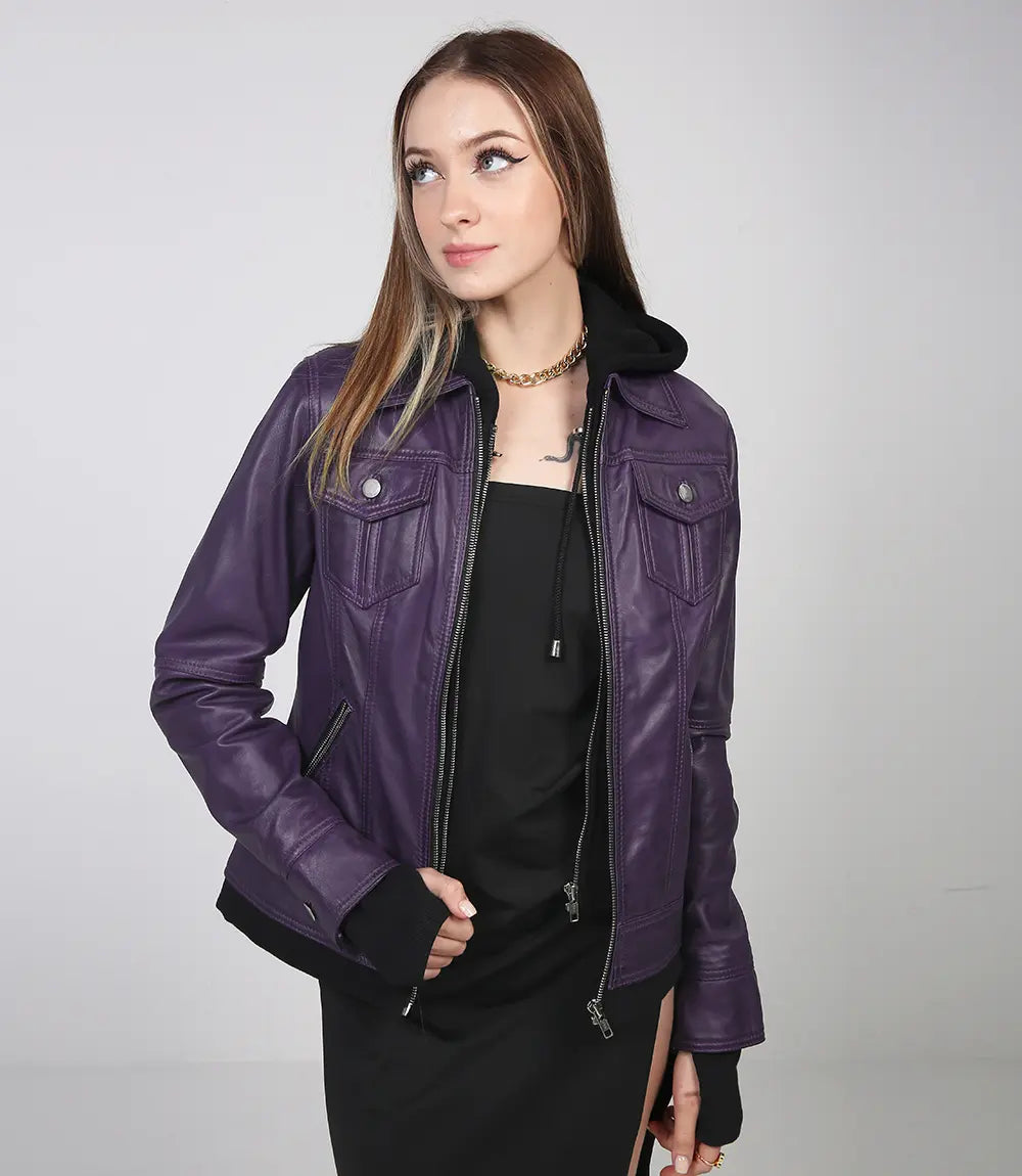 Blouson aviateur violet