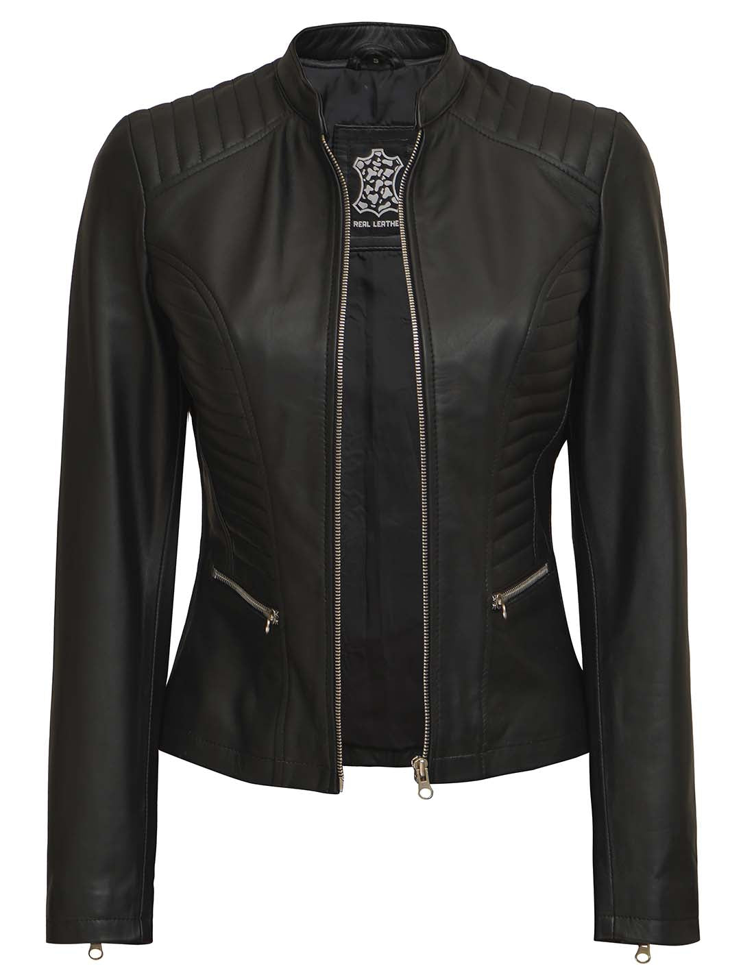 Veste en cuir noire Rachel pour femme