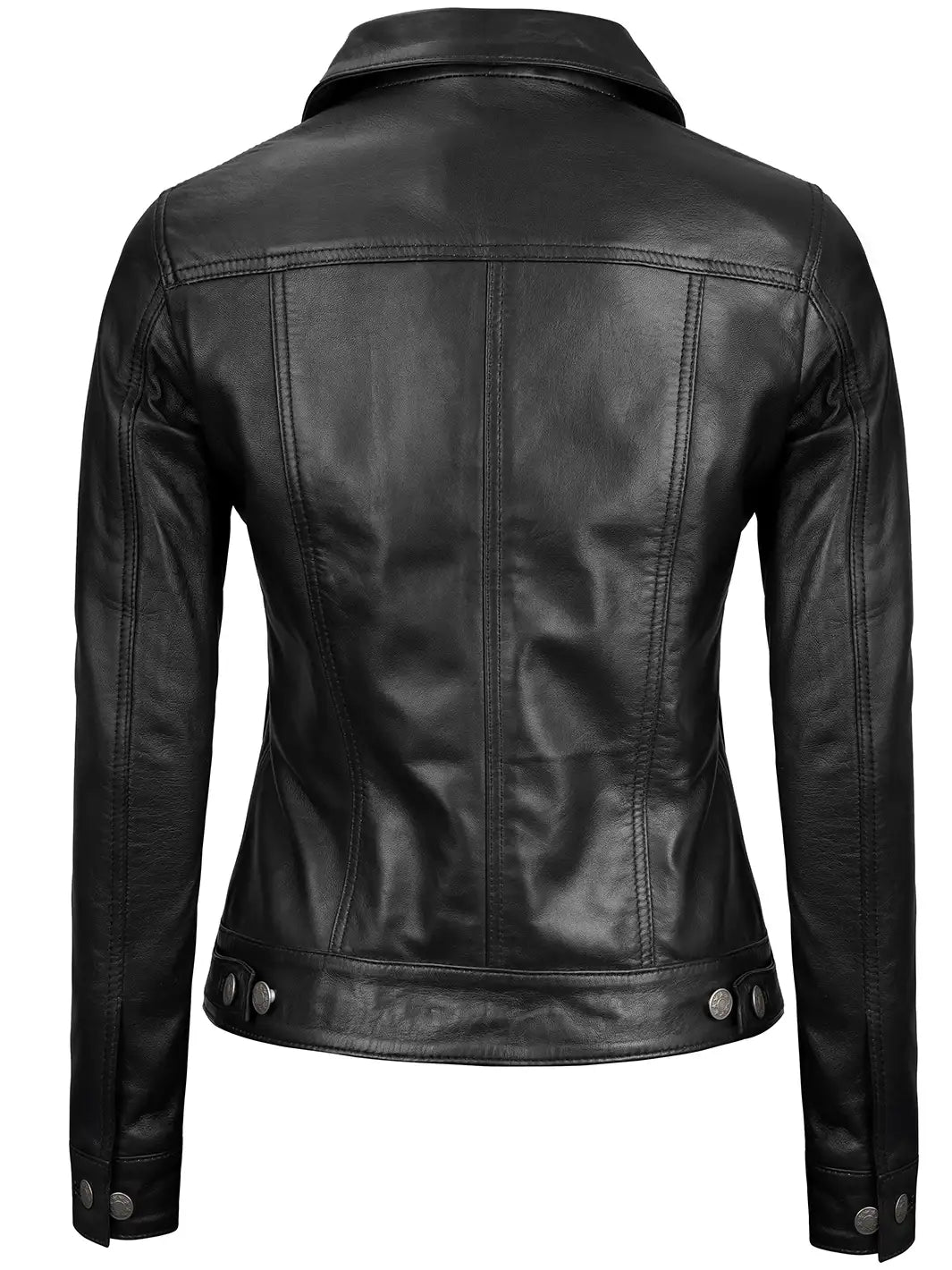 Veste en cuir trucker pour femme