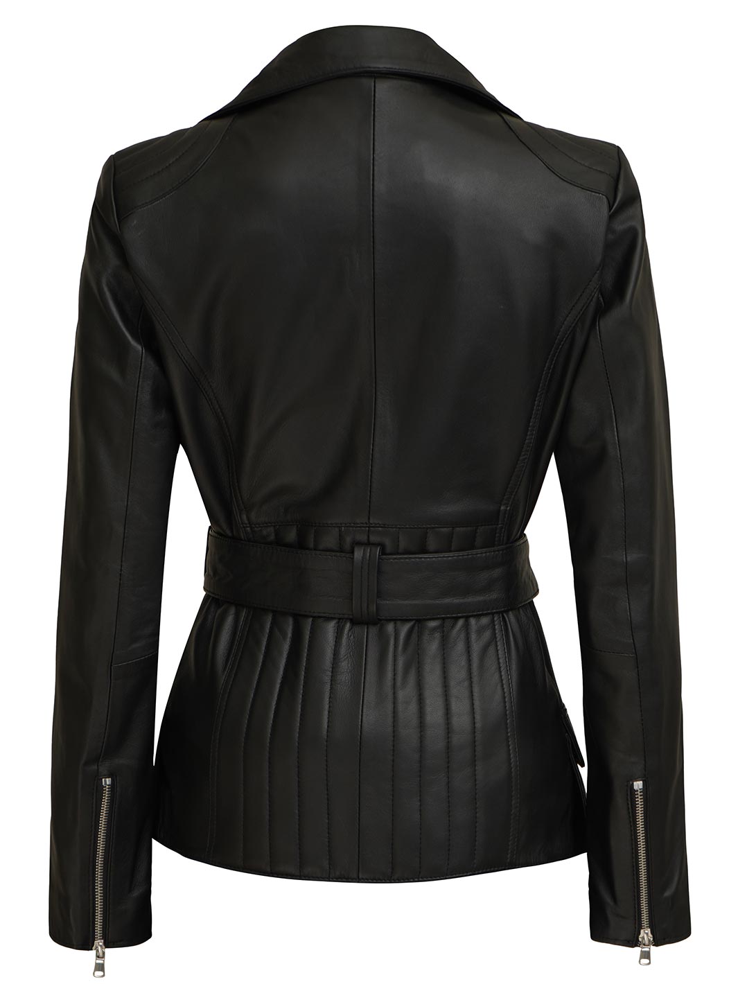 Veste en cuir noir Victoria pour femme