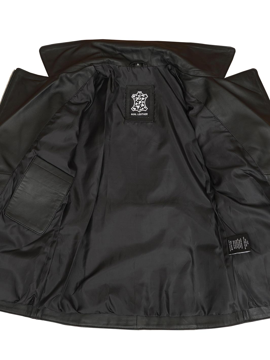 Veste en cuir noir Victoria pour femme