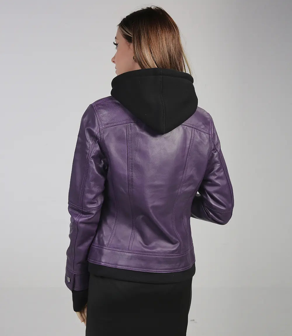 Bomber en cuir pour femme