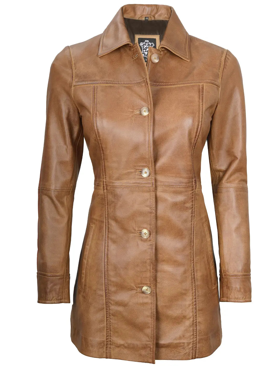 Manteau de voiture en cuir pour femme