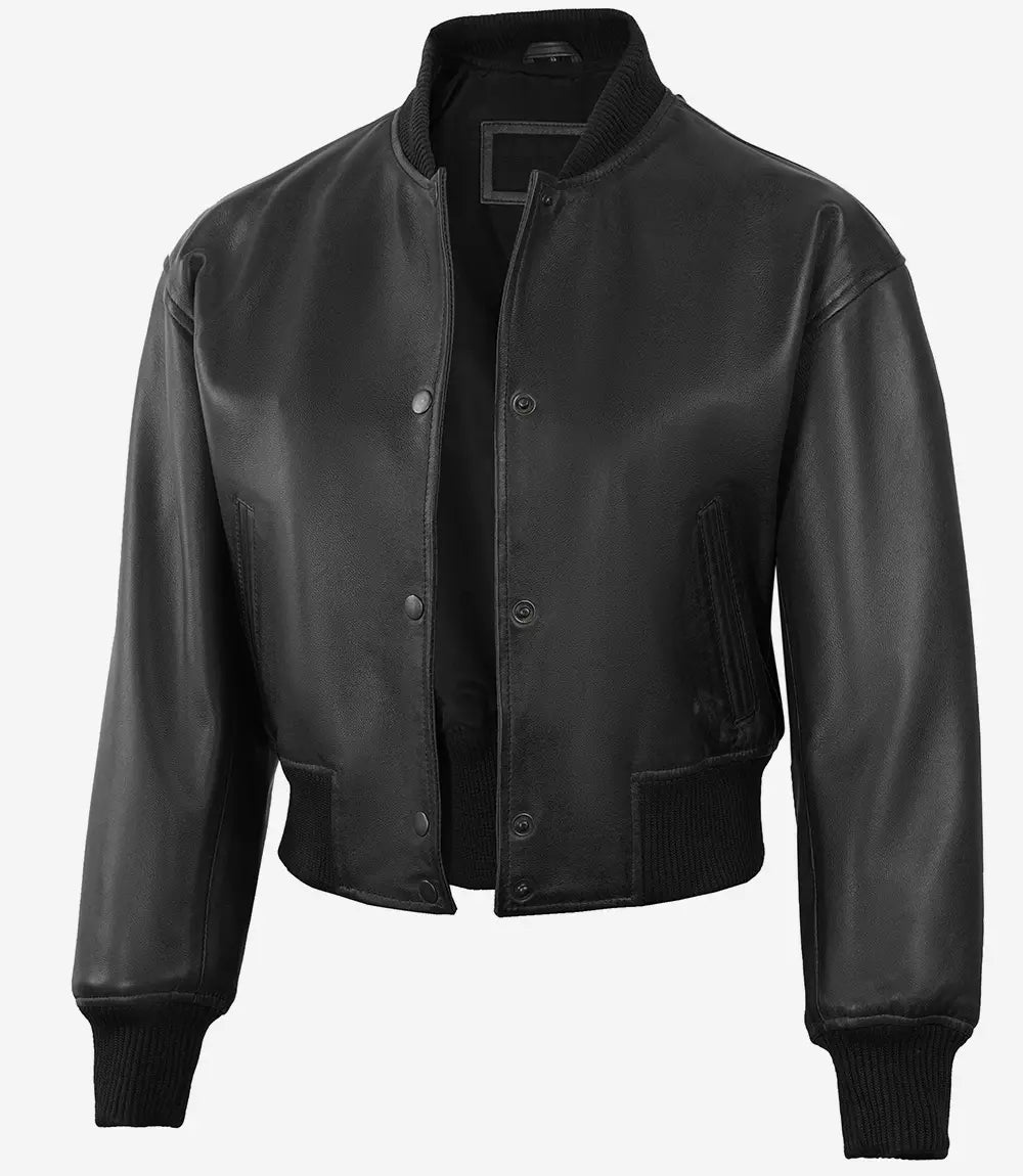 Johnson Damen Cognac Cafe Racer gesteppte Lederjacke