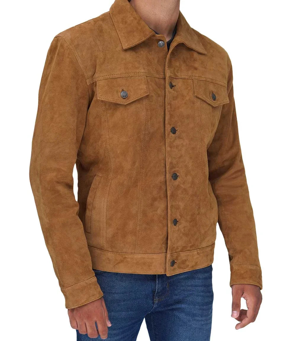 veste en cuir suède pour homme