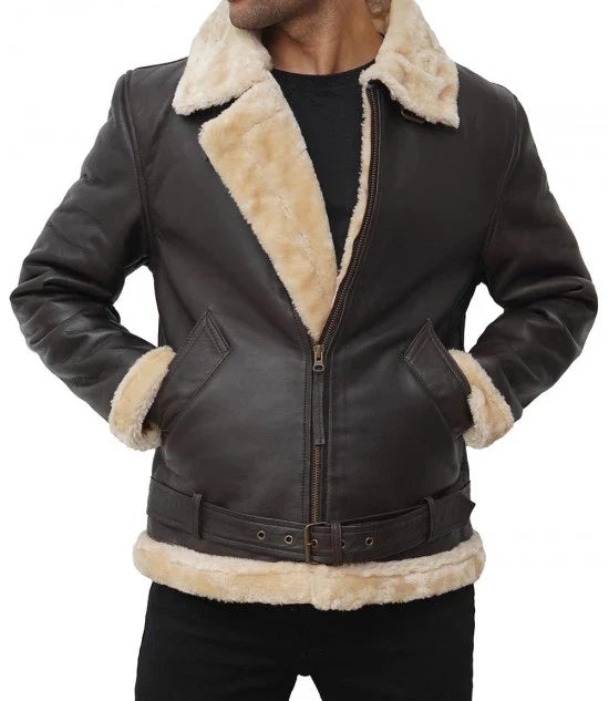 Veste en cuir retourné