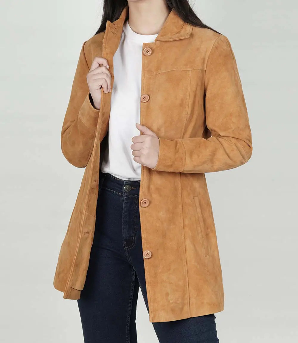 veste en daim marron
