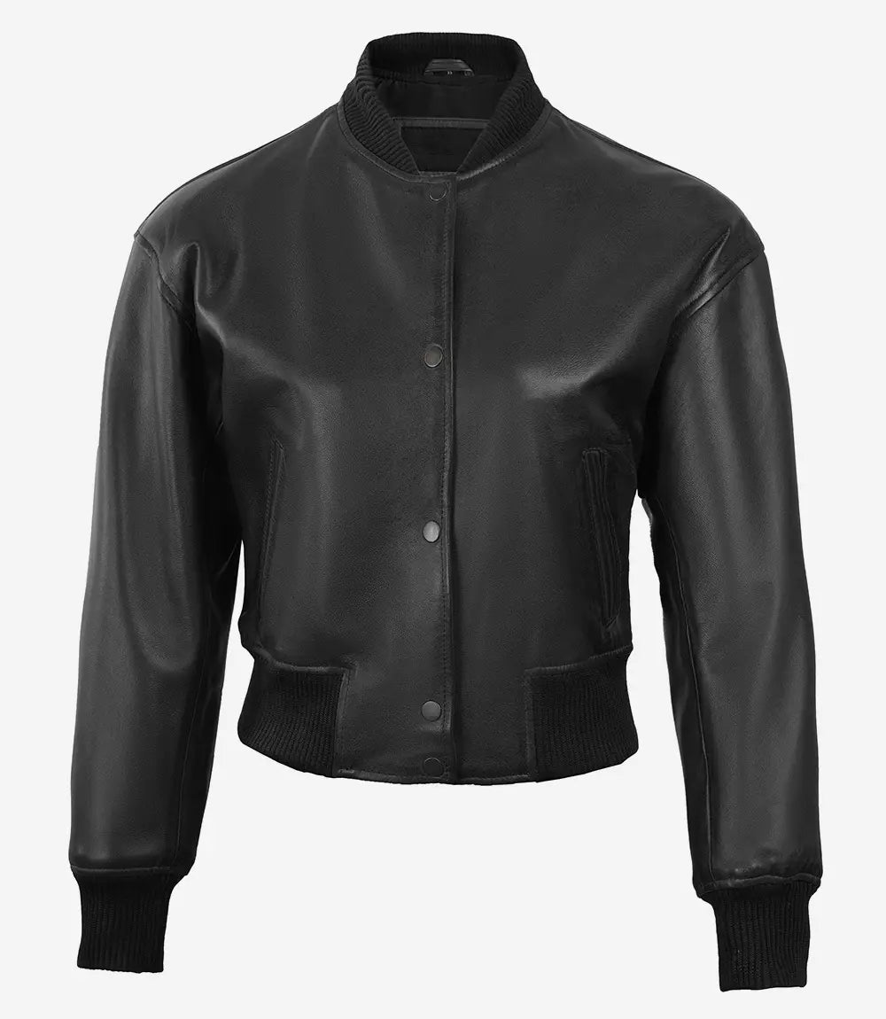 Johnson Damen Cognac Cafe Racer gesteppte Lederjacke