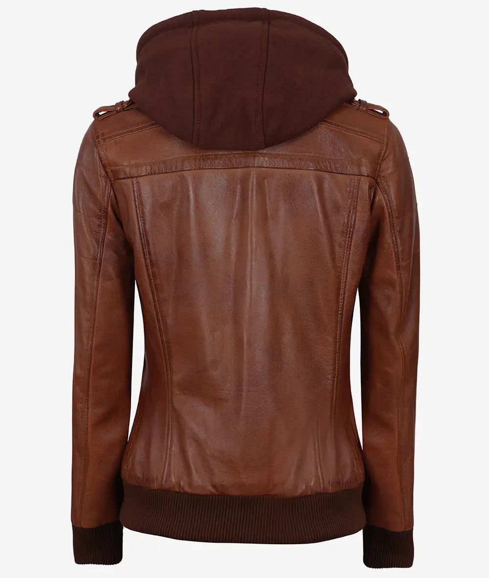 veste en cuir marron homme cognac
