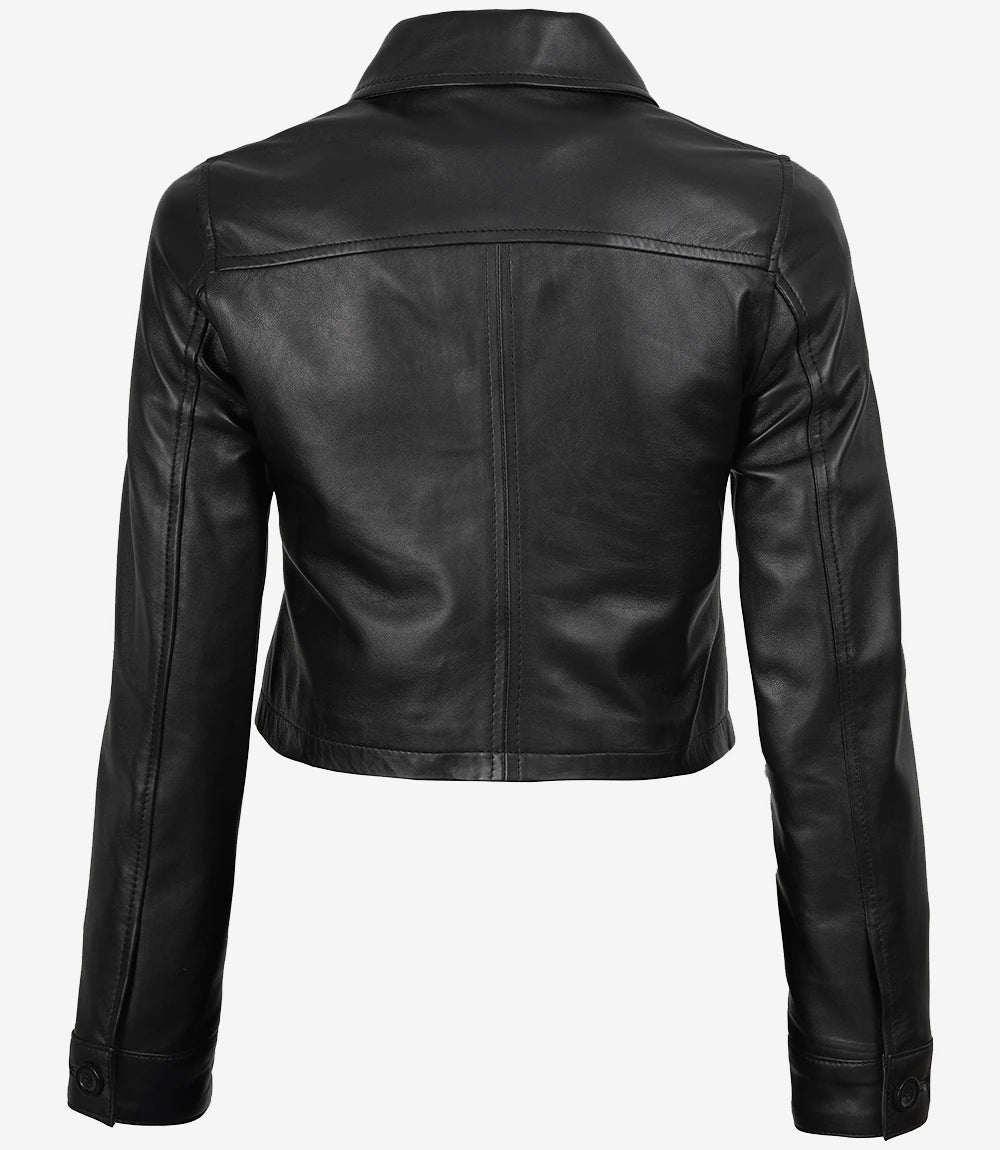 Johnson Damen Cognac Cafe Racer gesteppte Lederjacke