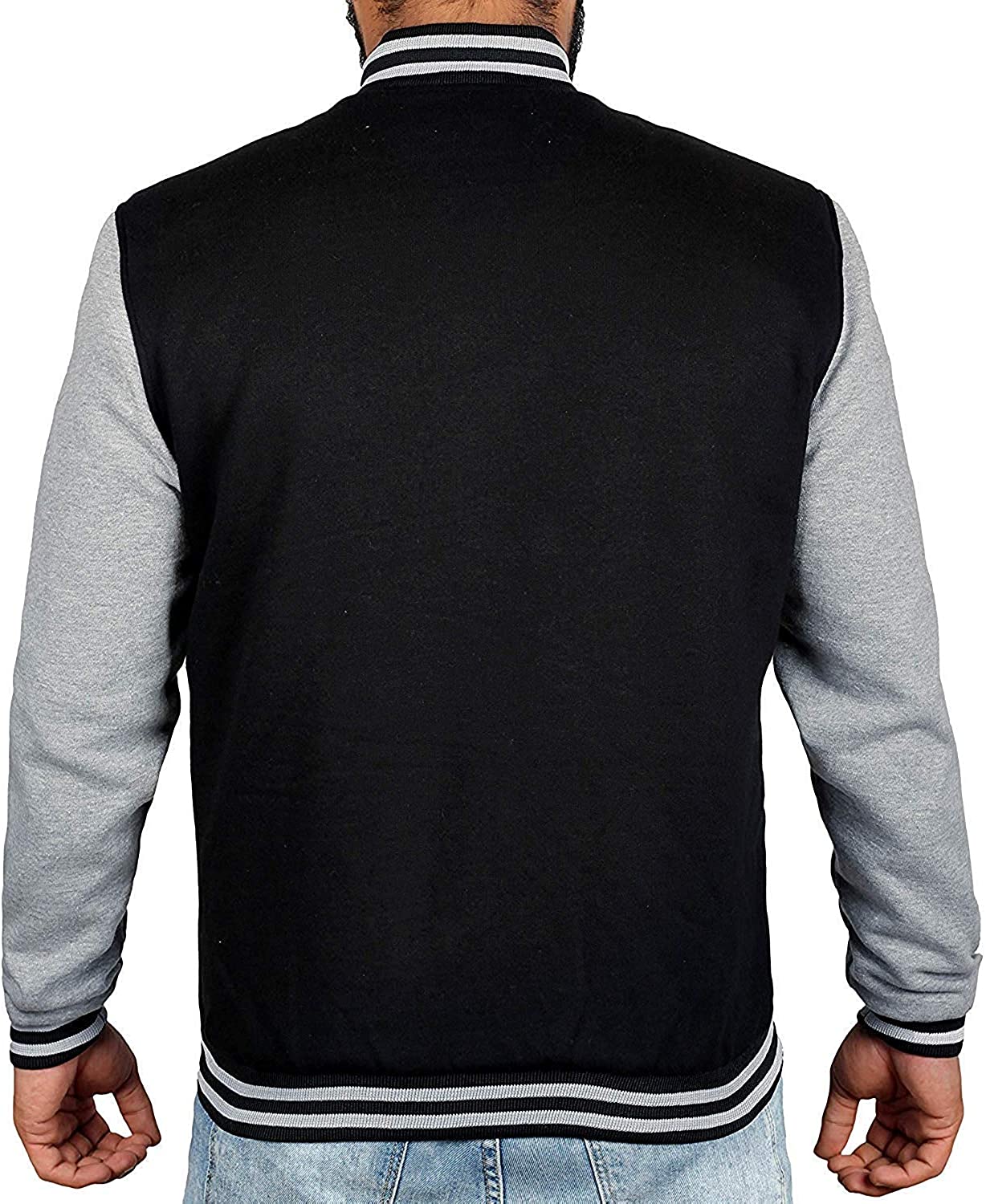 Veste universitaire noire et grise pour hommes
