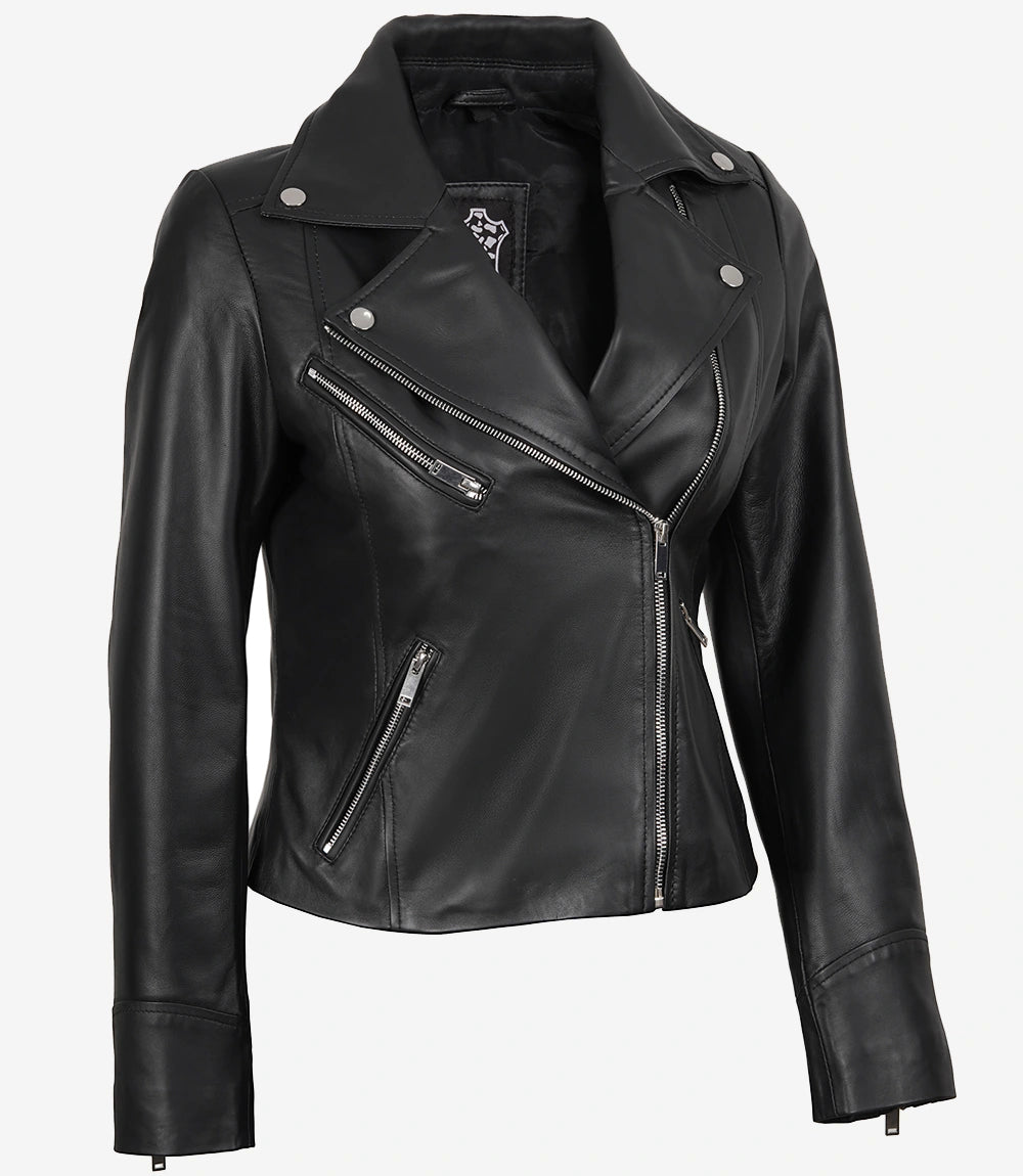 Ninfa Biker Blouson En Cuir Femme