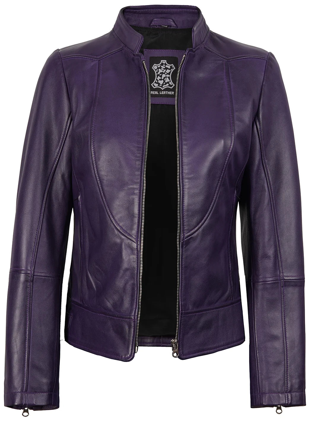 Café Racer Violette Veste en Cuir