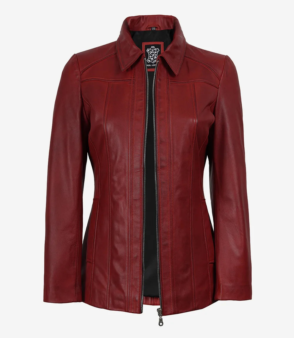 Manteau en Cuir Roug