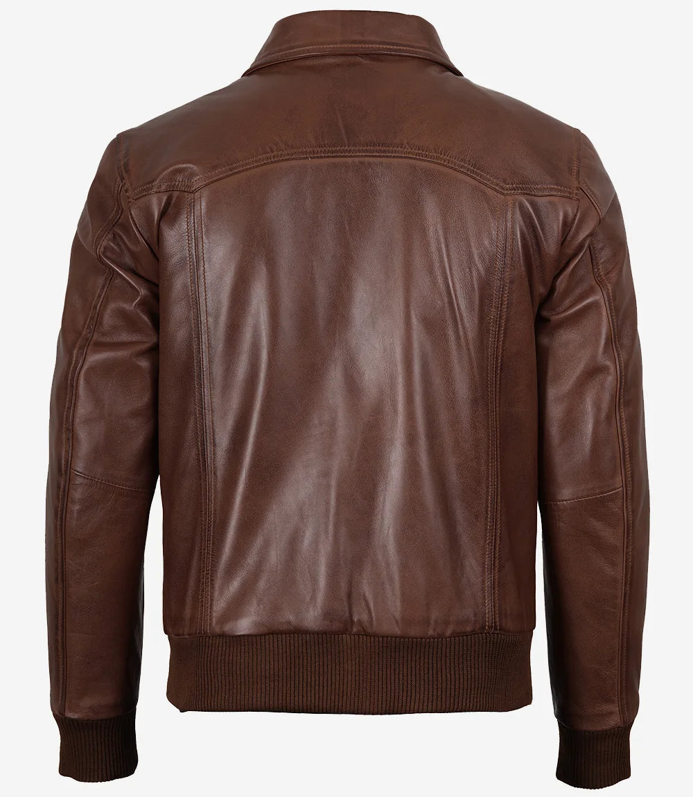 Steven Blouson En Cuir Bomber Homme