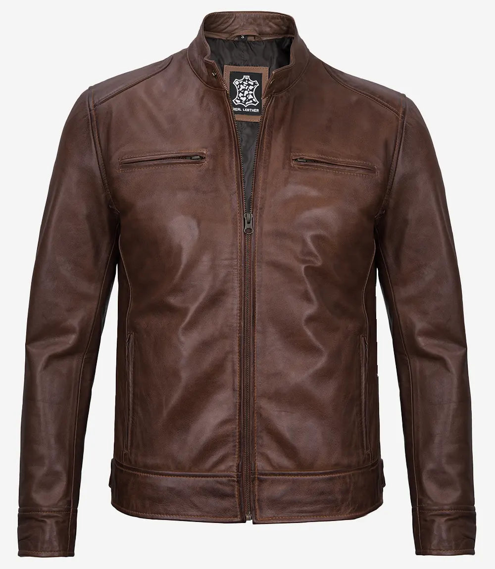 Veste en cuir homme