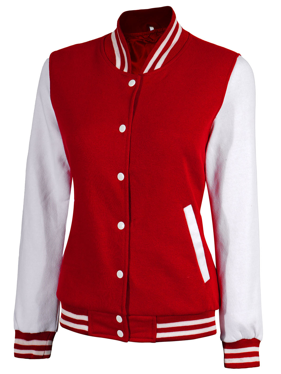 Varsity uni blanc et rouge pour femmes