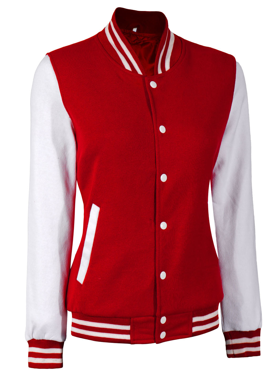 Varsity uni blanc et rouge pour femmes