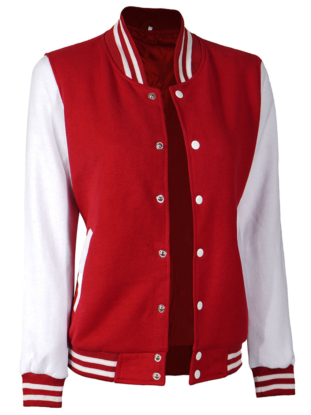 Varsity uni blanc et rouge pour femmes