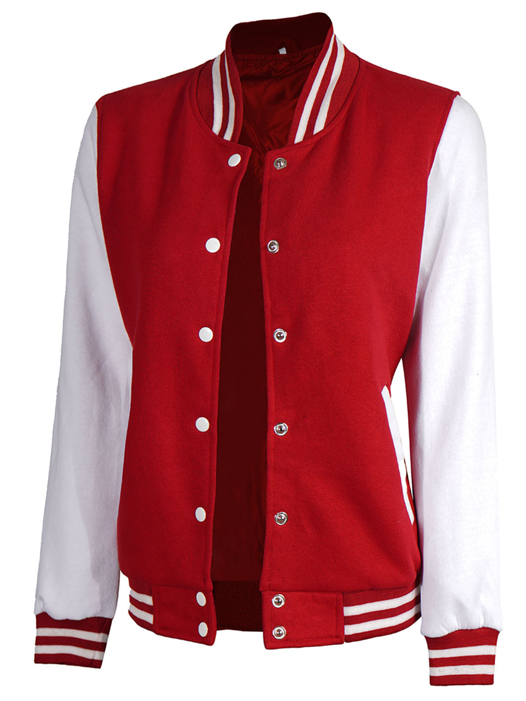 Varsity uni blanc et rouge pour femmes