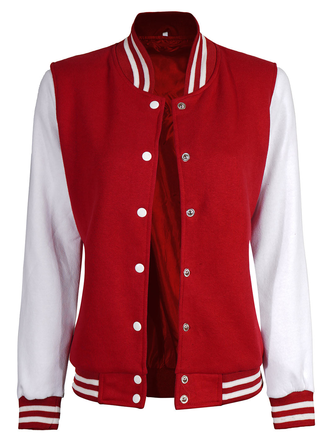 Varsity uni blanc et rouge pour femmes