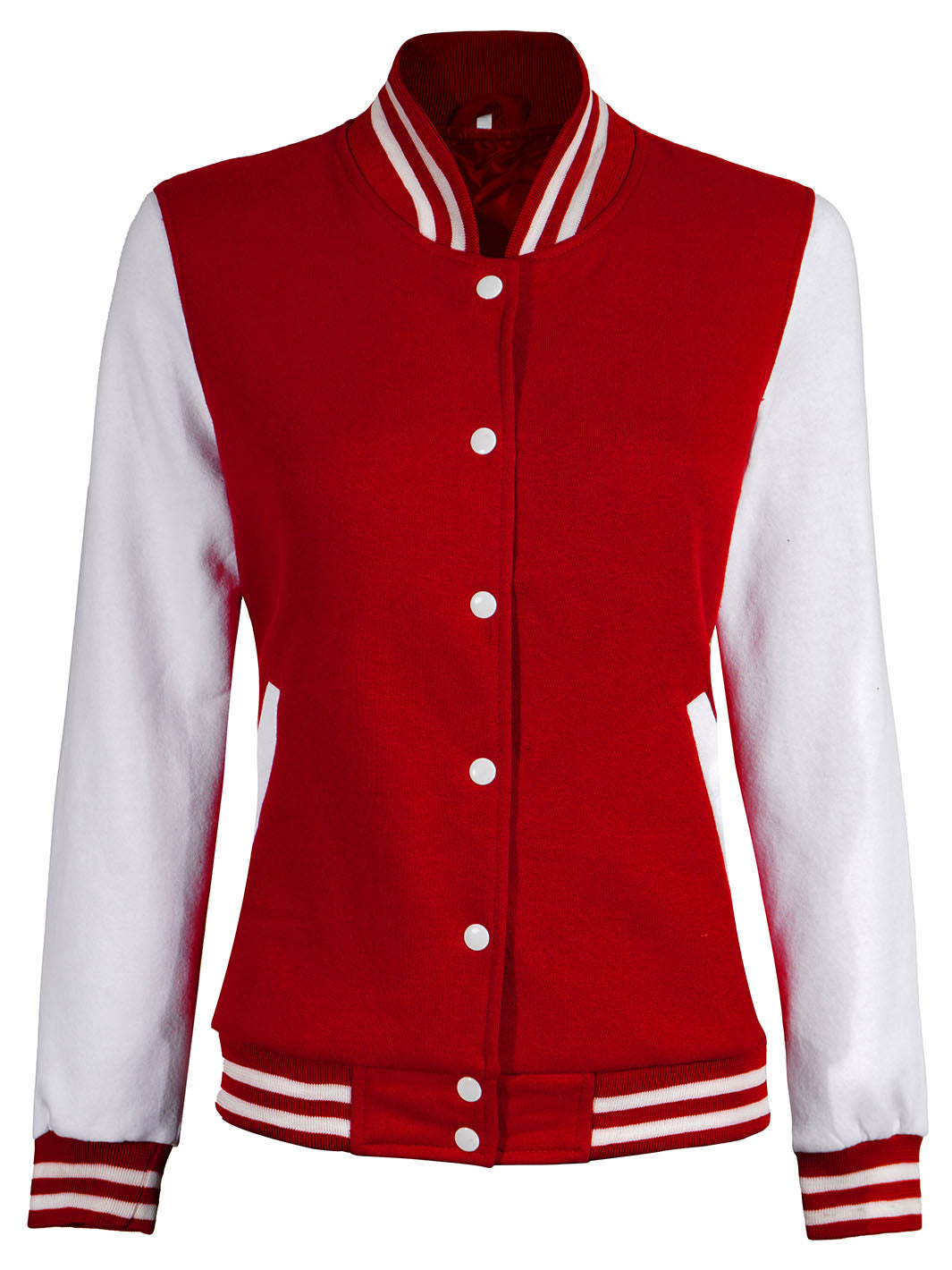 Varsity uni blanc et rouge pour femmes