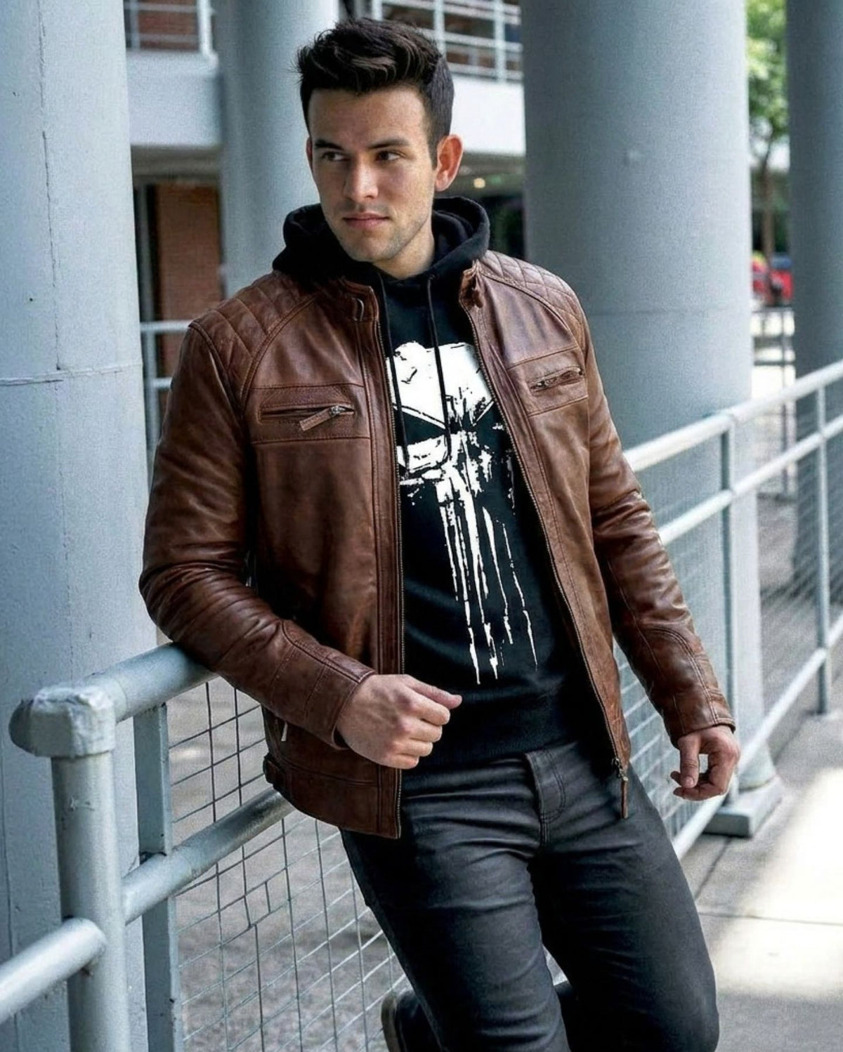 BRAUNE LEDERJACKE