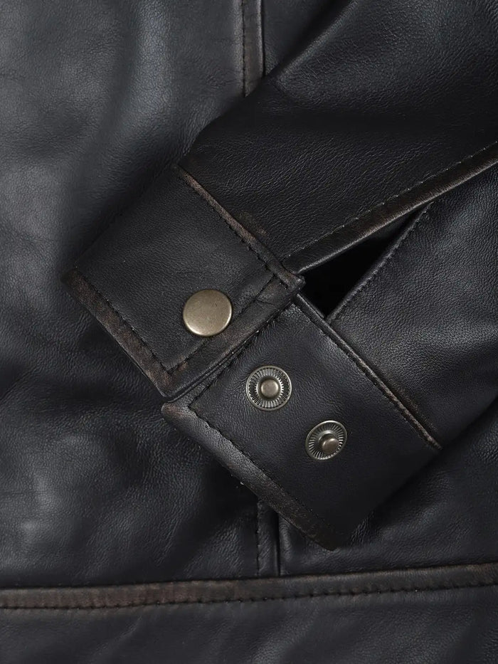 Men's Dark Brown Leather Motorcycle Jacket