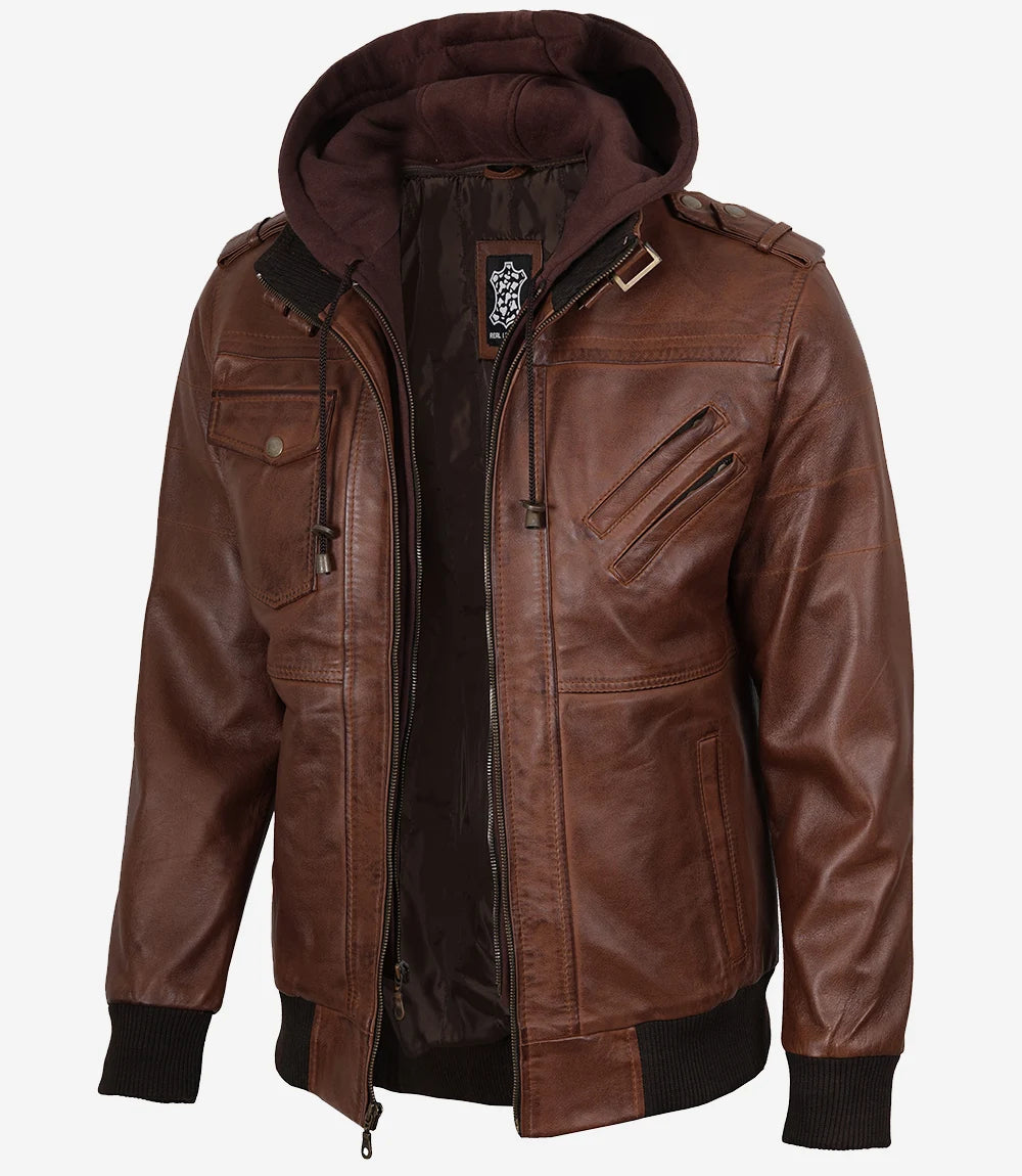  Veste en cuir homme