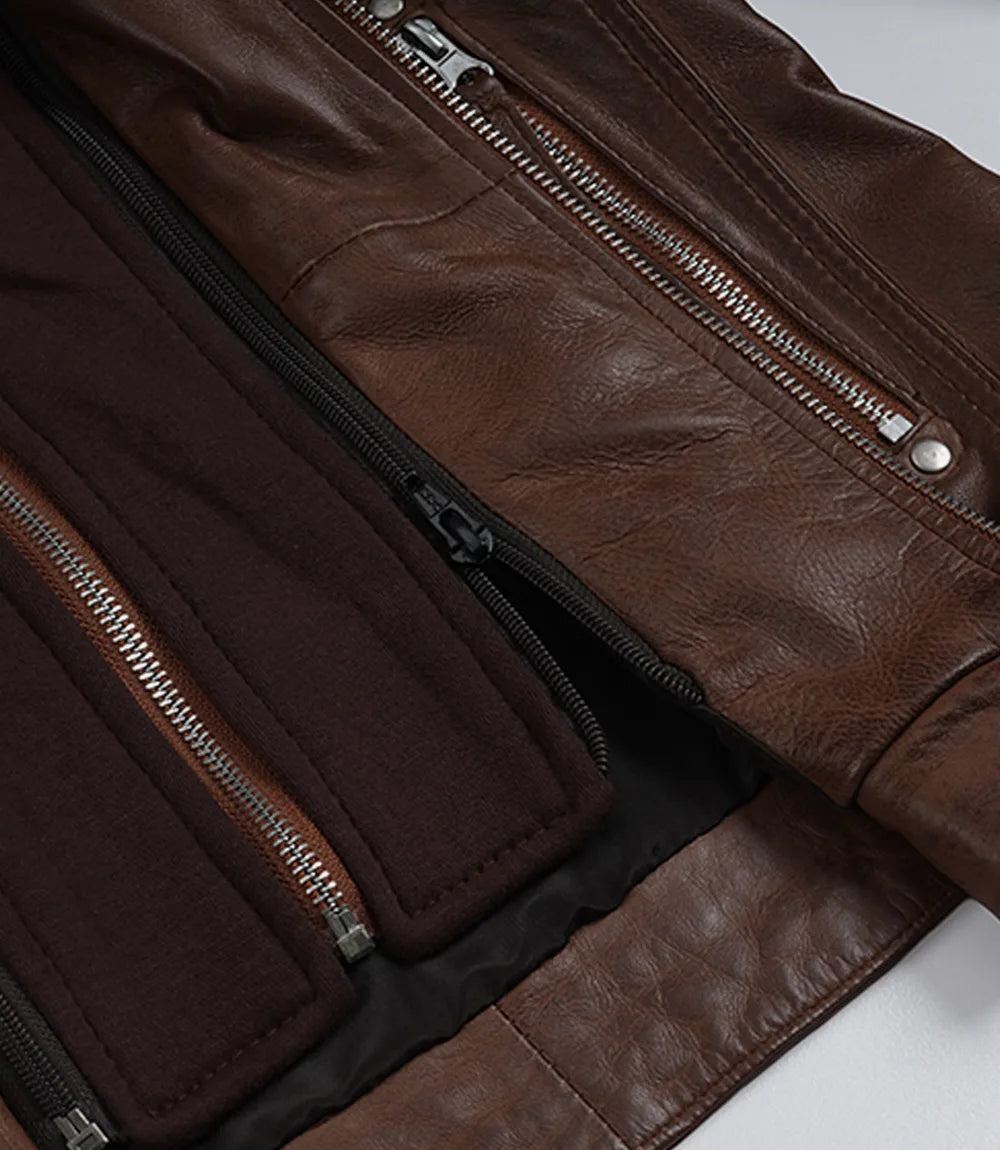 Femmes Cognac Véritable Cuir Veste