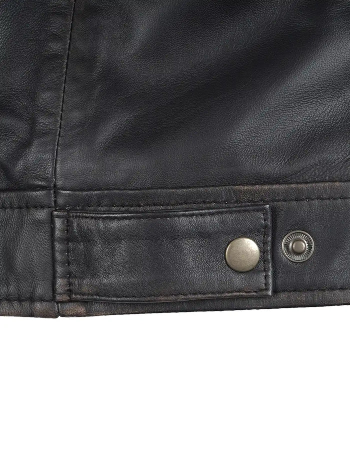Men's Dark Brown Leather Motorcycle Jacket
