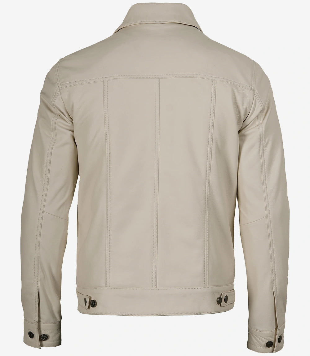 veste de camionneur en cuir pour homme