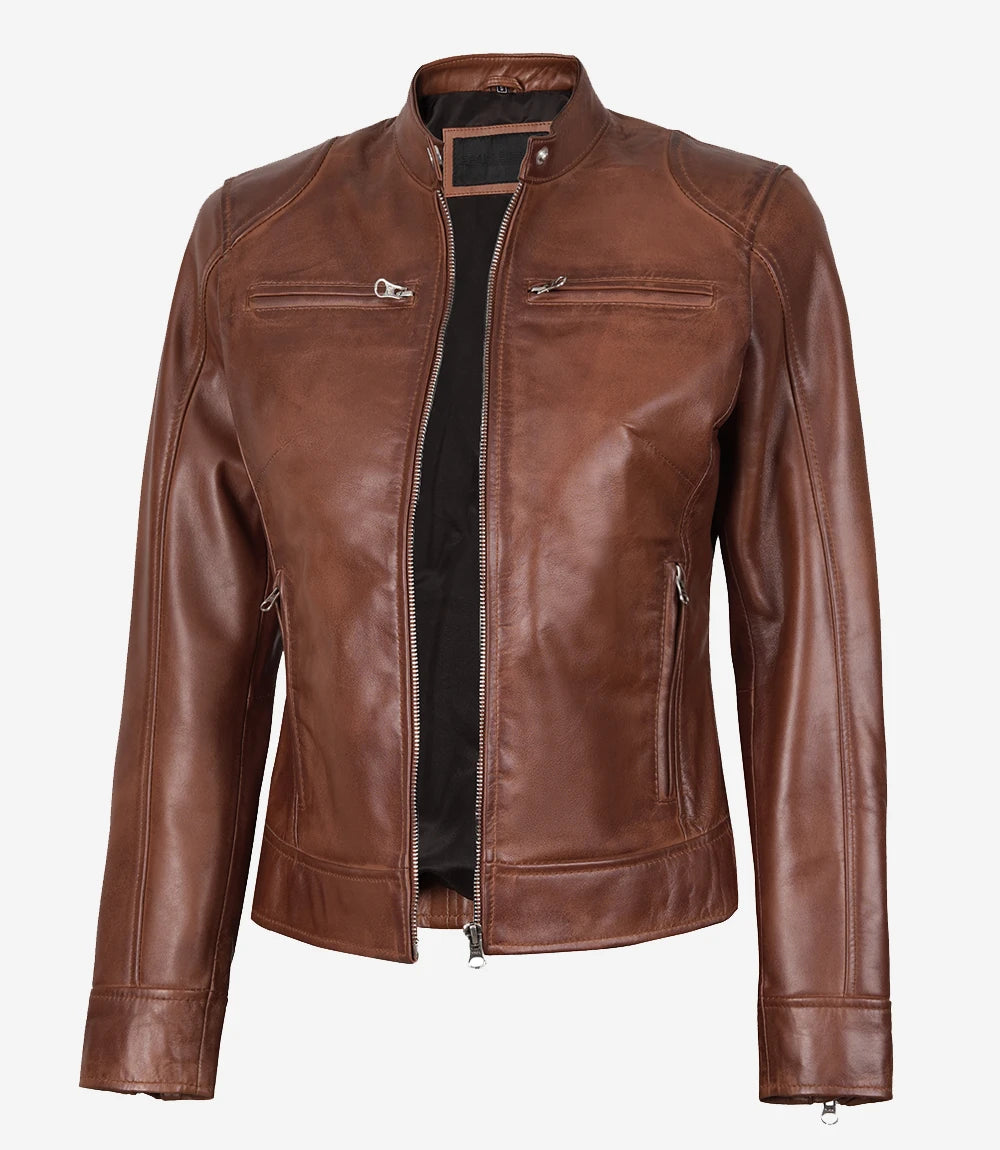de moto en pour veste cuir femme