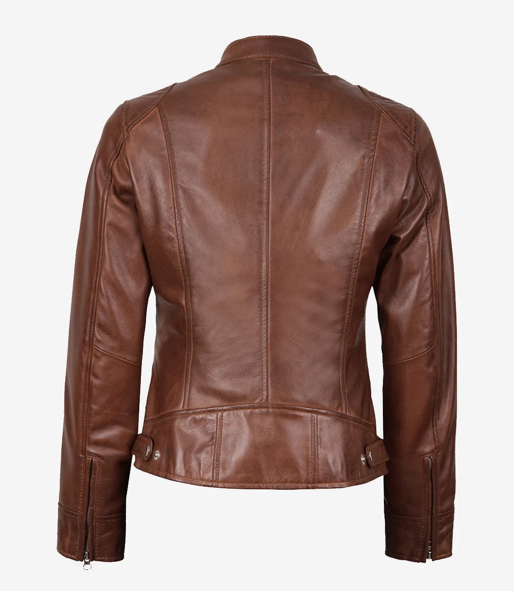 cognac de moto en pour veste cuir