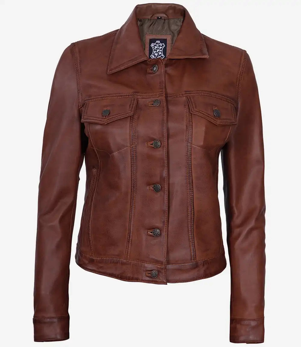 Veste en cuir de camionneur