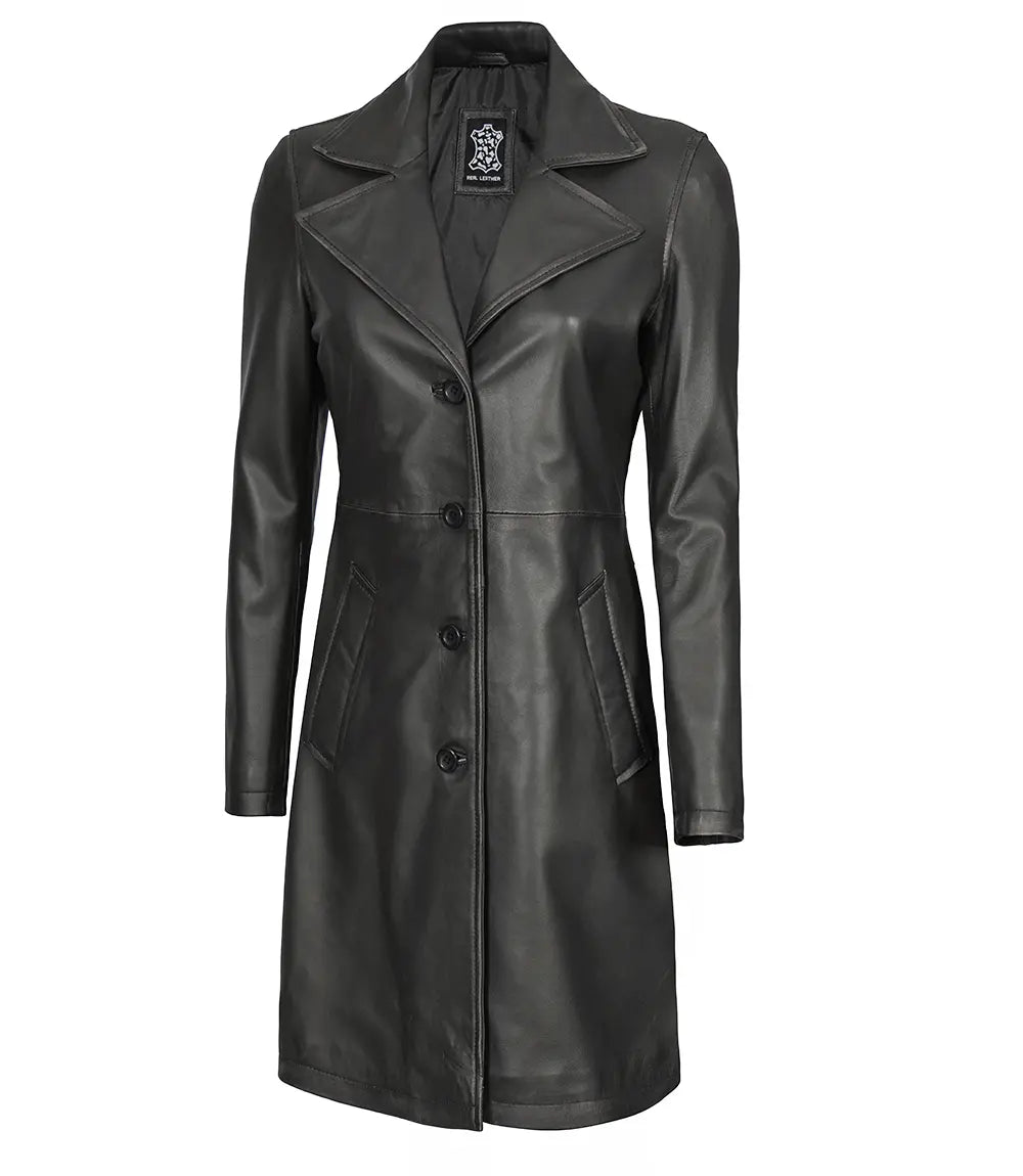 manteau en cuir femme