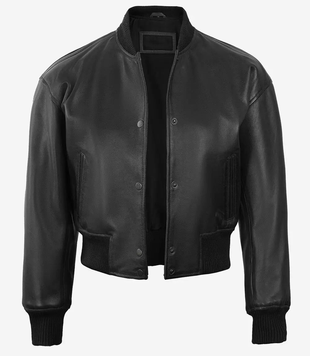 Johnson Women's Cognac Cafe Racer Quilted Leather Jacket